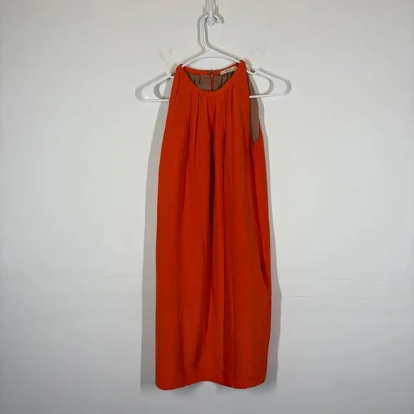 Celine 100% Silk Orange Dress Size 34 - Picture 3 of 10